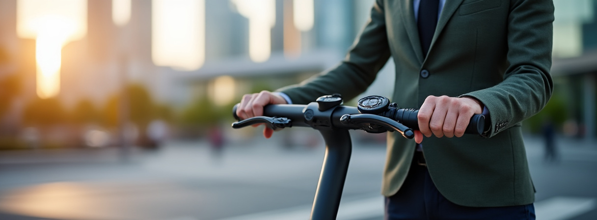 Person liest E-Scooter Ratgeber auf dem Smartphone
